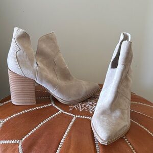 Steve Madden Cream Ankle Booties